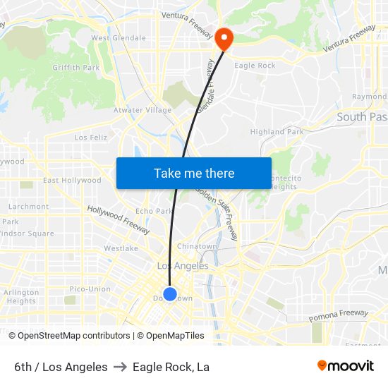 6th / Los Angeles to Eagle Rock, La map