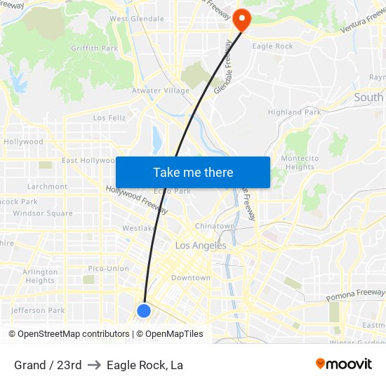 Grand / 23rd to Eagle Rock, La map