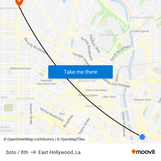 Soto / 8th to East Hollywood, La map