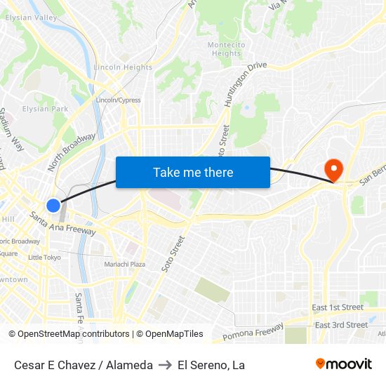 Cesar E Chavez / Alameda to El Sereno, La map