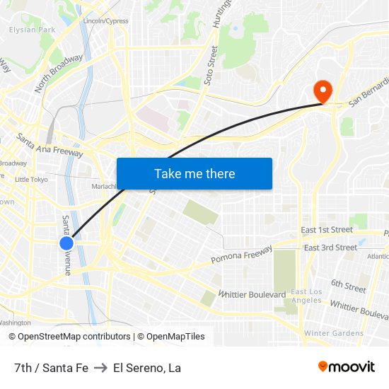 7th / Santa Fe to El Sereno, La map