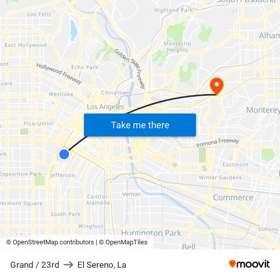 Grand / 23rd to El Sereno, La map