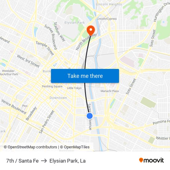 7th / Santa Fe to Elysian Park, La map