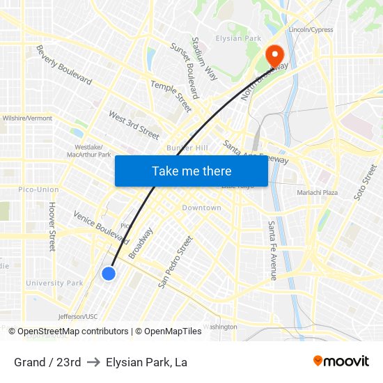 Grand / 23rd to Elysian Park, La map