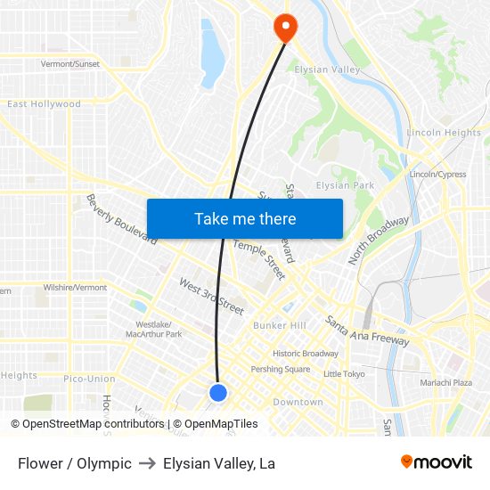 Flower / Olympic to Elysian Valley, La map