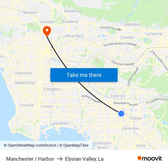 Manchester / Harbor to Elysian Valley, La map