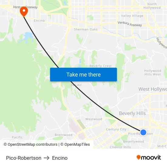 Pico-Robertson to Encino map
