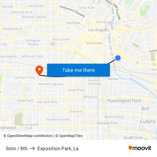Soto / 8th to Exposition Park, La map