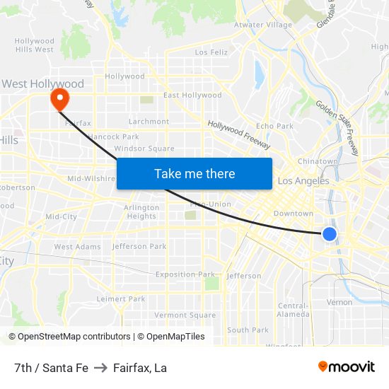 7th / Santa Fe to Fairfax, La map