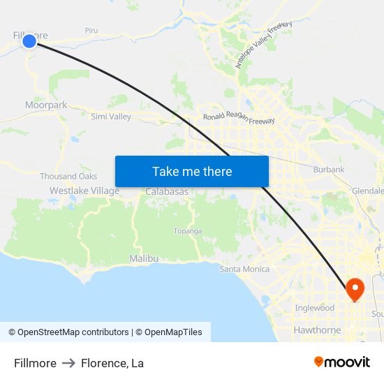 Fillmore to Florence, La map