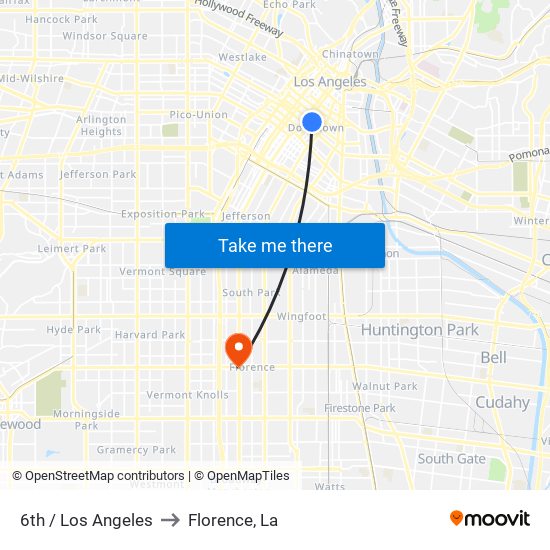 6th / Los Angeles to Florence, La map