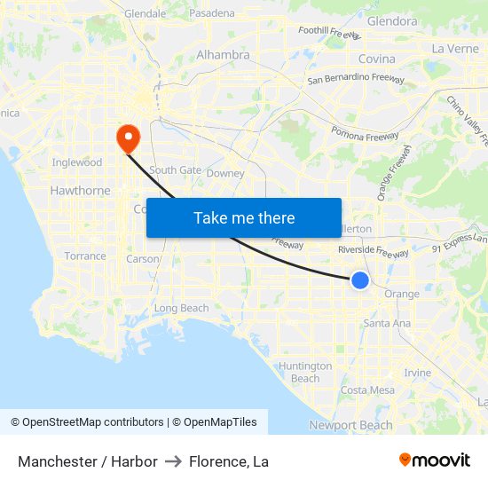 Manchester / Harbor to Florence, La map