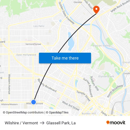 Wilshire / Vermont to Glassell Park, La map