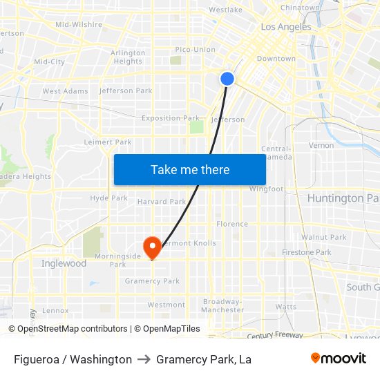 Figueroa / Washington to Gramercy Park, La map