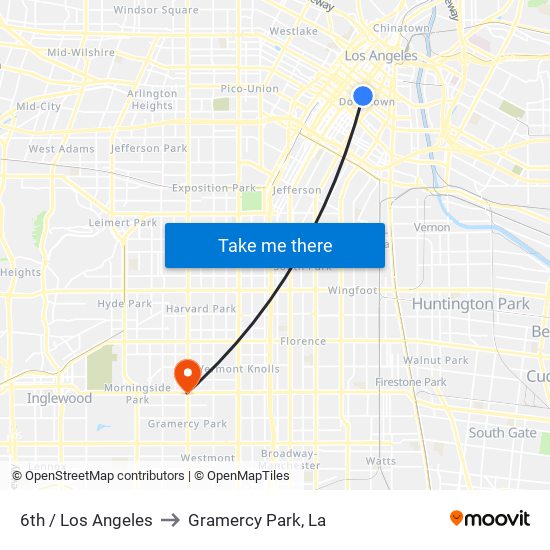 6th / Los Angeles to Gramercy Park, La map