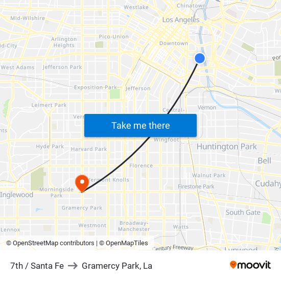 7th / Santa Fe to Gramercy Park, La map