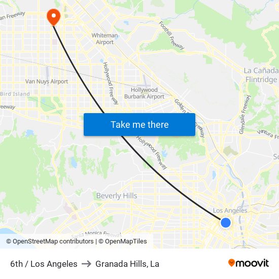 6th / Los Angeles to Granada Hills, La map