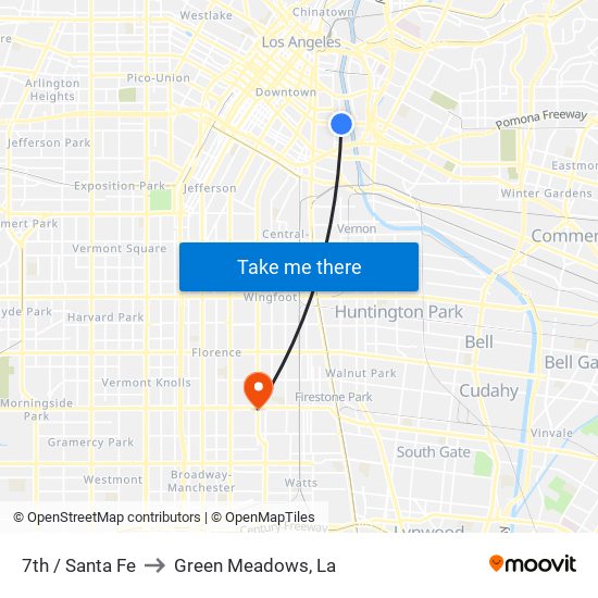 7th / Santa Fe to Green Meadows, La map