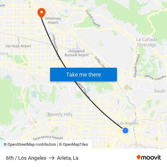 6th / Los Angeles to Arleta, La map