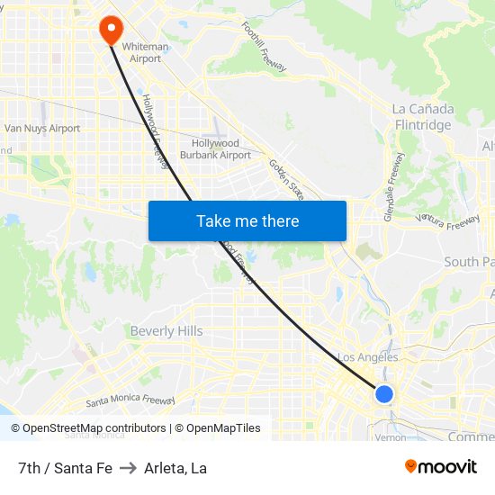 7th / Santa Fe to Arleta, La map