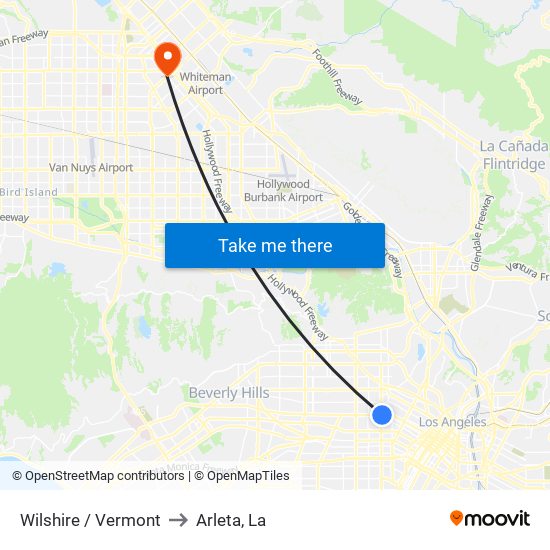 Wilshire / Vermont to Arleta, La map