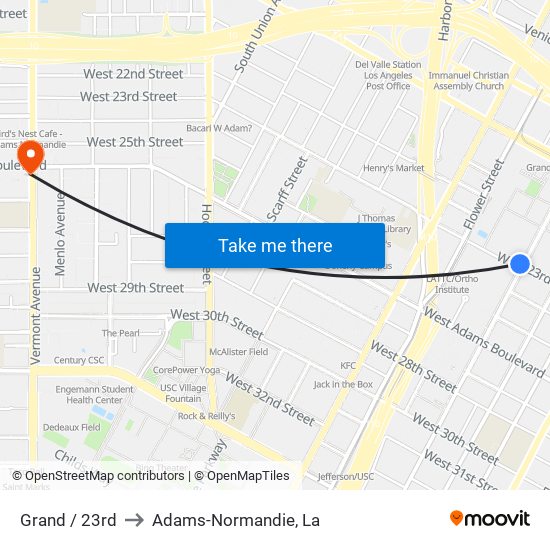 Grand / 23rd to Adams-Normandie, La map