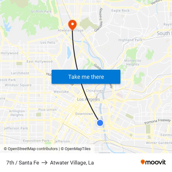 7th / Santa Fe to Atwater Village, La map