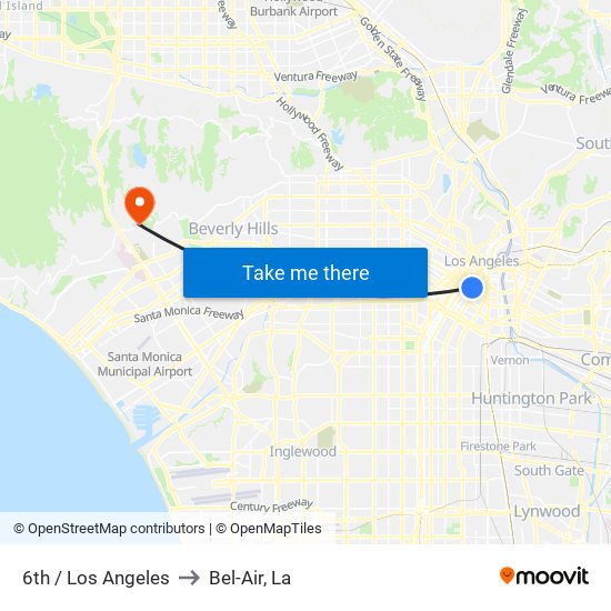 6th / Los Angeles to Bel-Air, La map