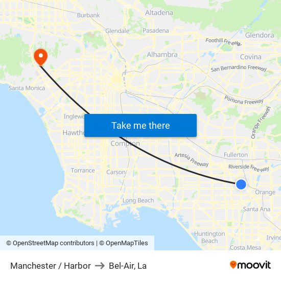 Manchester / Harbor to Bel-Air, La map