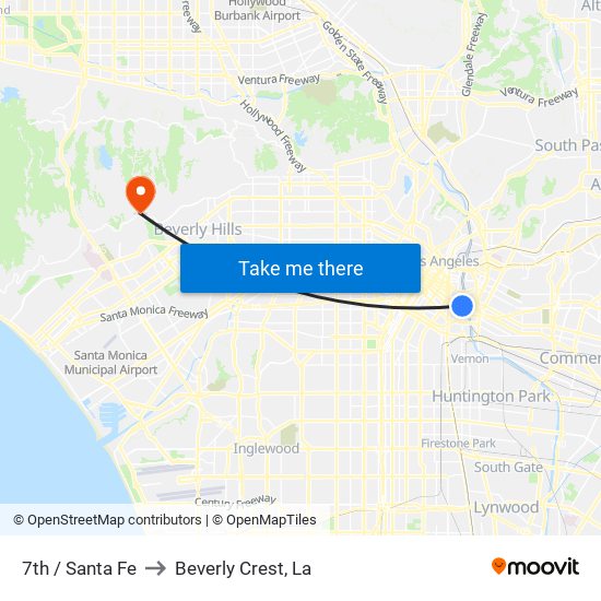 7th / Santa Fe to Beverly Crest, La map