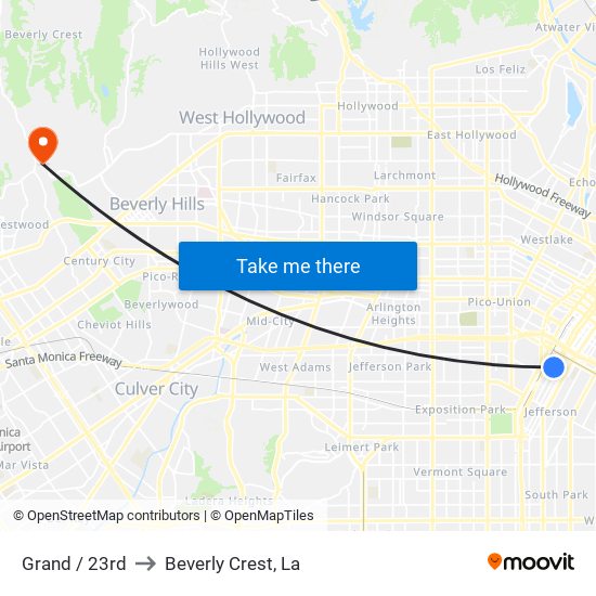 Grand / 23rd to Beverly Crest, La map