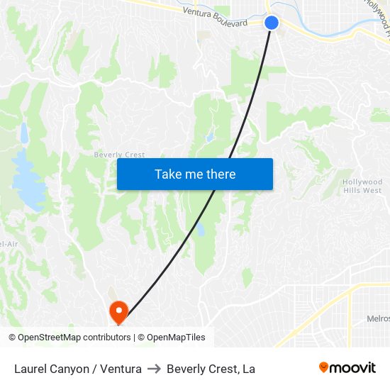 Laurel Canyon / Ventura to Beverly Crest, La map