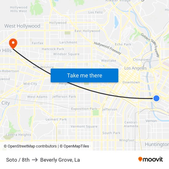 Soto / 8th to Beverly Grove, La map