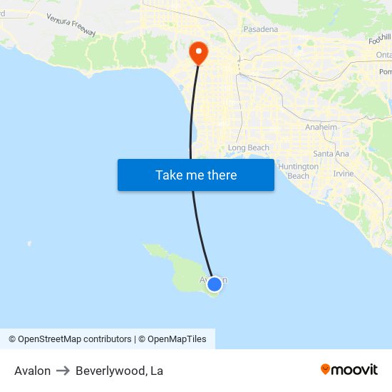 Avalon to Beverlywood, La map