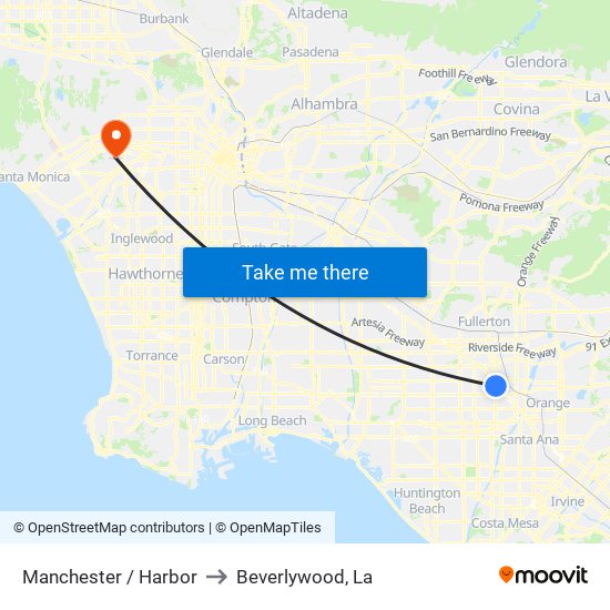 Manchester / Harbor to Beverlywood, La map