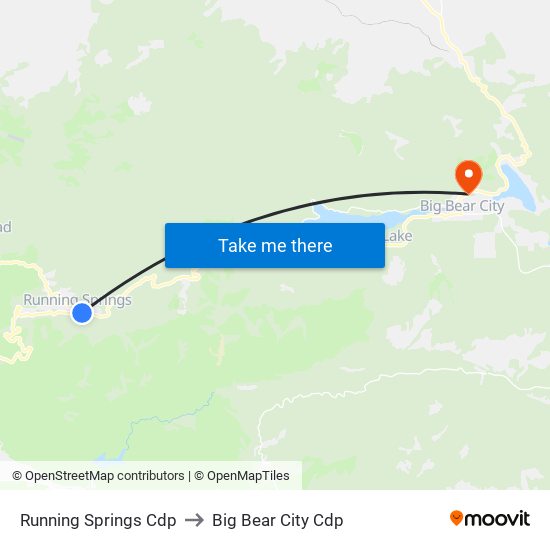 Running Springs Cdp to Big Bear City Cdp map