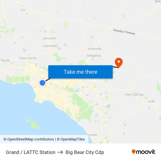 Grand / LATTC Station to Big Bear City Cdp map