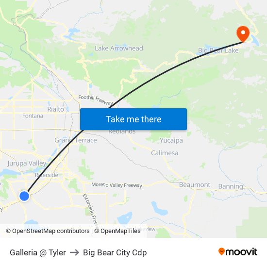 Galleria @ Tyler to Big Bear City Cdp map