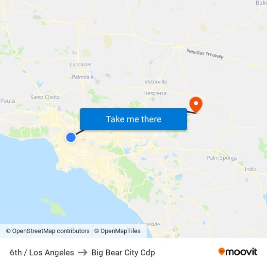 6th / Los Angeles to Big Bear City Cdp map