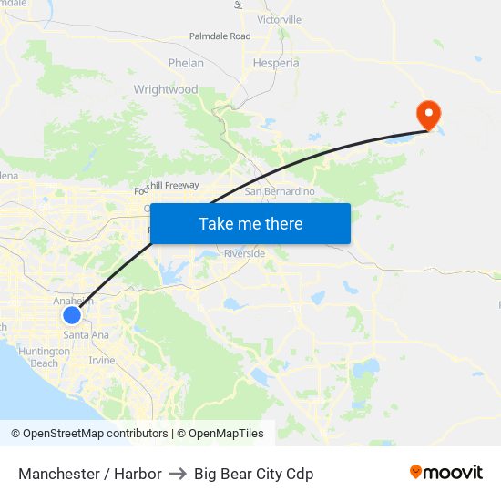 Manchester / Harbor to Big Bear City Cdp map