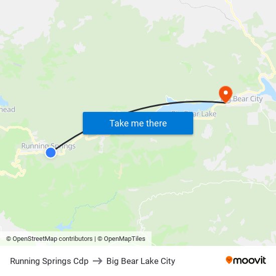 Running Springs Cdp to Big Bear Lake City map