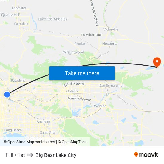 Hill / 1st to Big Bear Lake City map