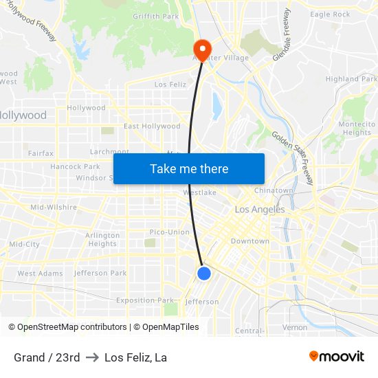 Grand / 23rd to Los Feliz, La map