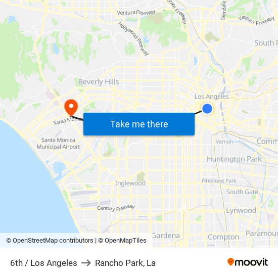 6th / Los Angeles to Rancho Park, La map