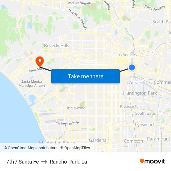 7th / Santa Fe to Rancho Park, La map