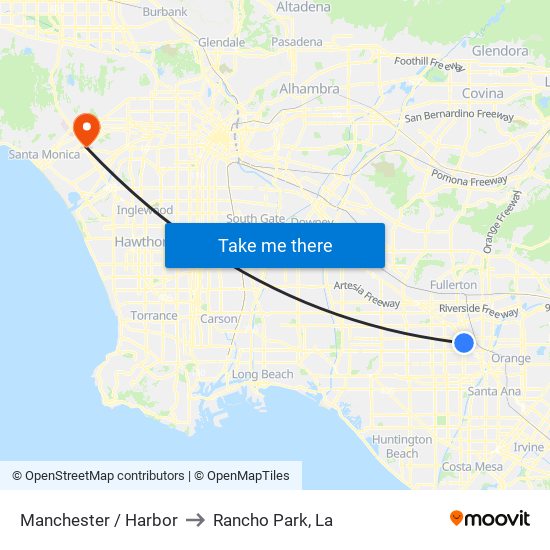 Manchester / Harbor to Rancho Park, La map