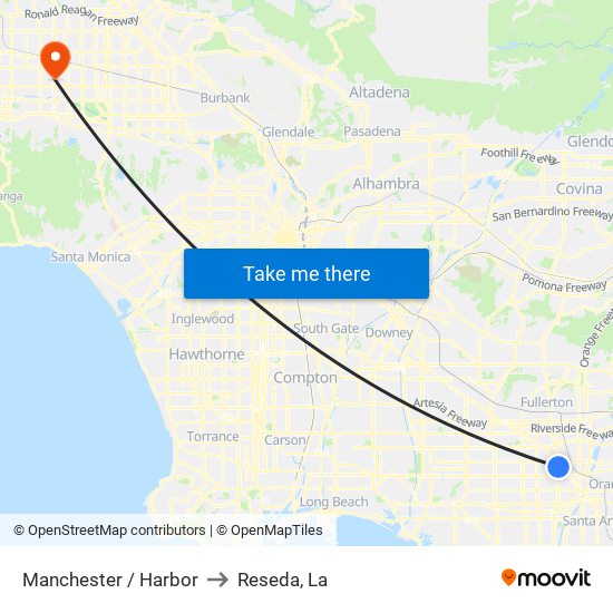 Manchester / Harbor to Reseda, La map