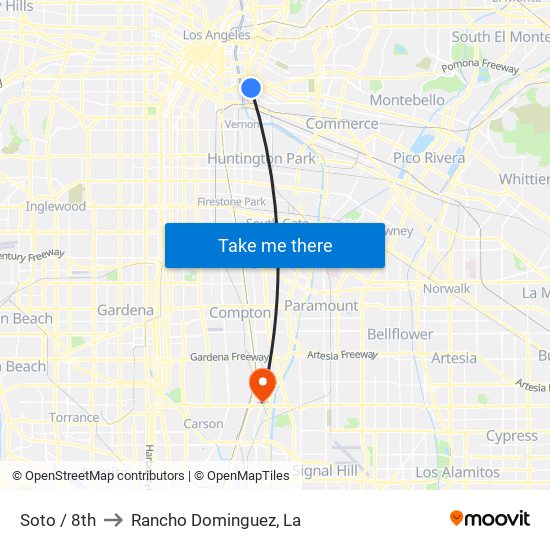 Soto / 8th to Rancho Dominguez, La map