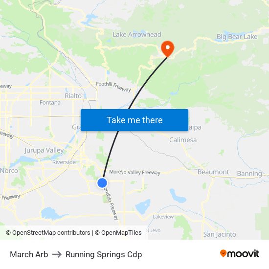 March Arb to Running Springs Cdp map