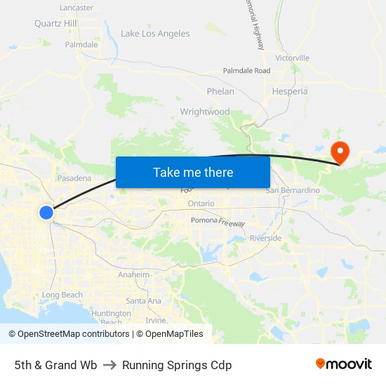 5th & Grand  Wb to Running Springs Cdp map